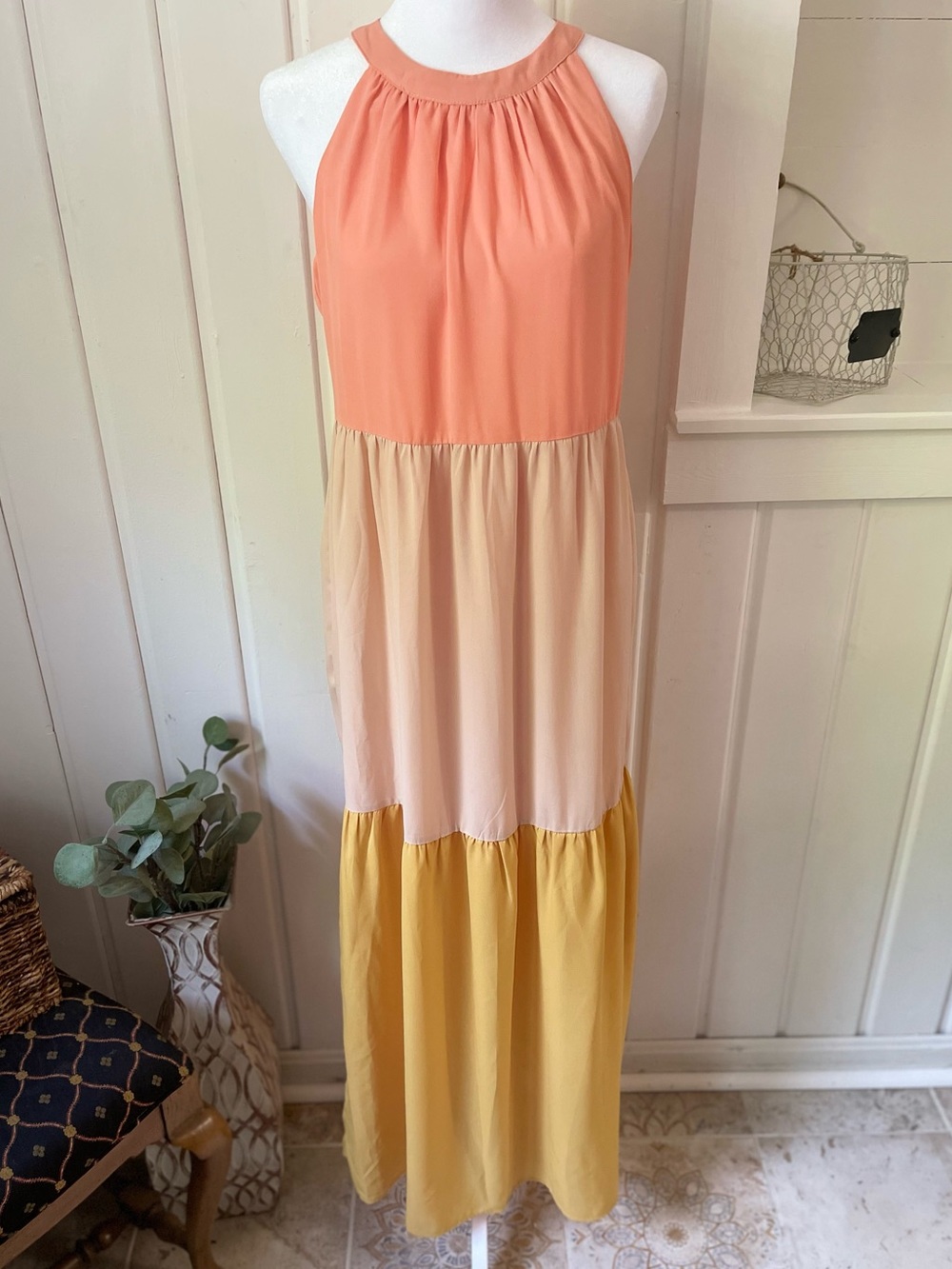 Andree By Unit Colorblock Tiered Maxi Dress